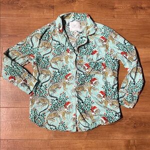Printfresh Holly Jolly Bagheera Pajama Top Womans S